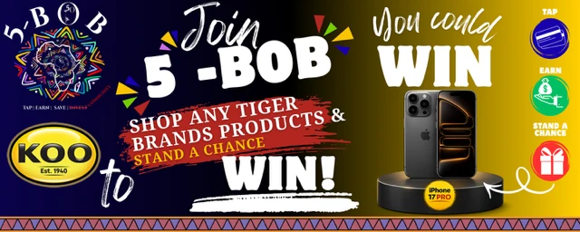 Join 5-BOB — shop any Tiger Brands products and stand a chance to win